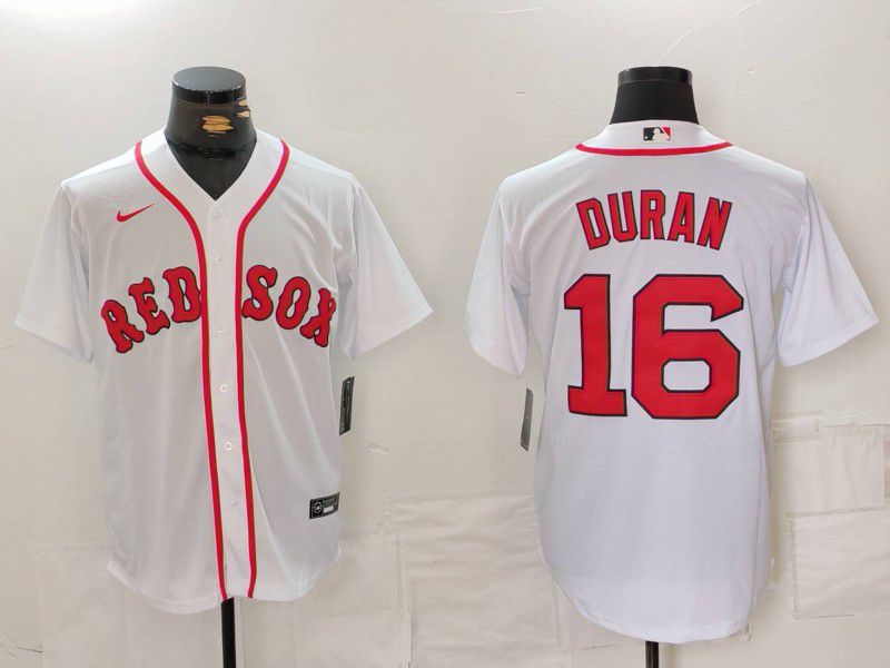 Men Boston Red Sox #16 Duran White Game 2024 Nike MLB Jersey style 1